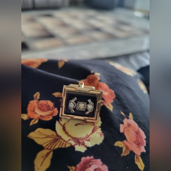 🌟Gem cuff links vintage 2 plus one fish cuff link - Picture 4 of 8